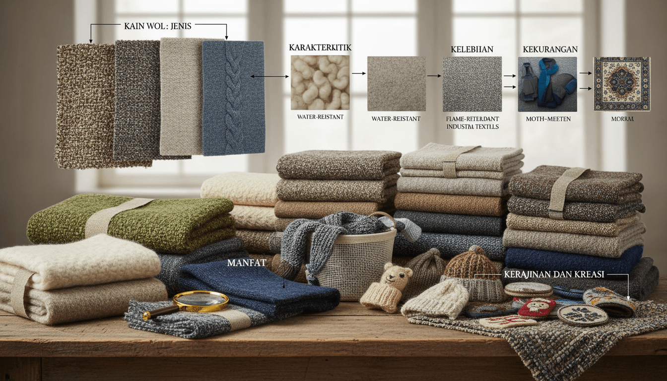 Jenis, Karakteristik, Kelebihan, Kekurangan, Manfaat, dan Aplikasi Tekstil dari Kain Wol